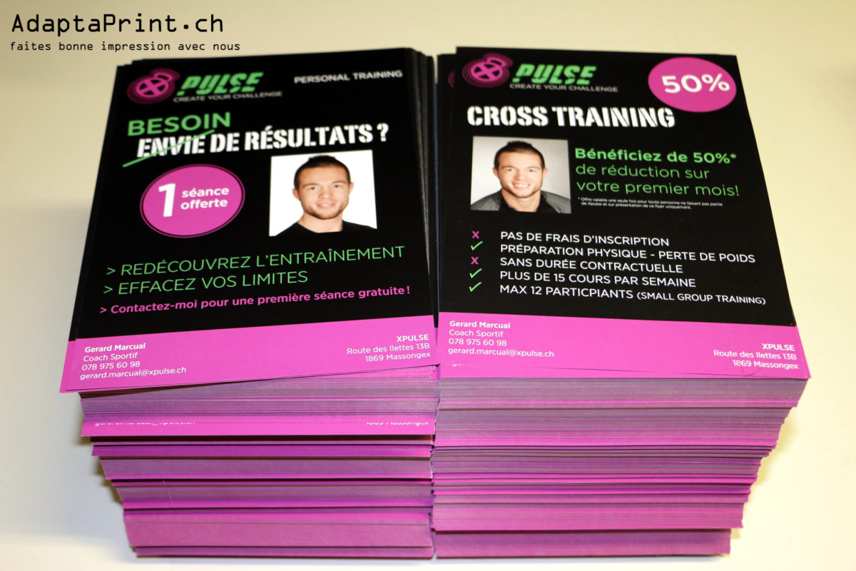 Flyers en impression numérique HD, papier 170g