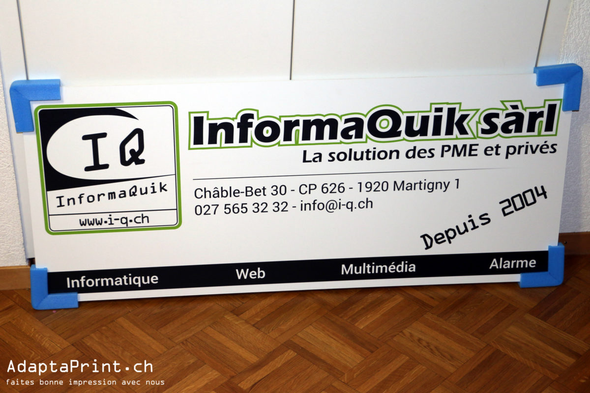 Exemple d'impression sur support rigide